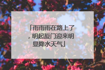 雨雨雨在路上了，明起厦门迎来明显降水天气
