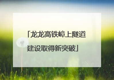 龙龙高铁嶂上隧道建设取得新突破