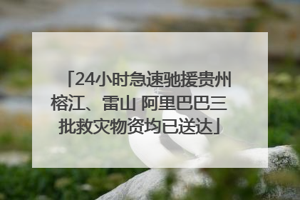 24小时急速驰援贵州榕江、雷山 阿里巴巴三批救灾物资均已送达