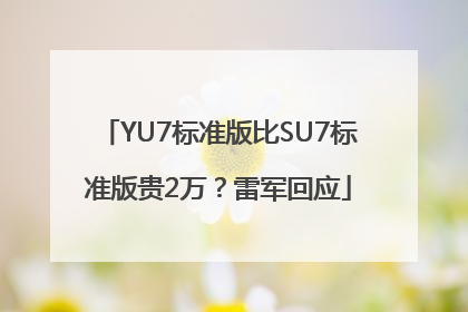 YU7标准版比SU7标准版贵2万？雷军回应